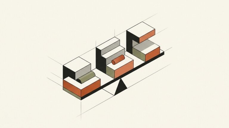 Comparative volumetric planes and fulcrum balance economic valuation illustration in Claude editorial style