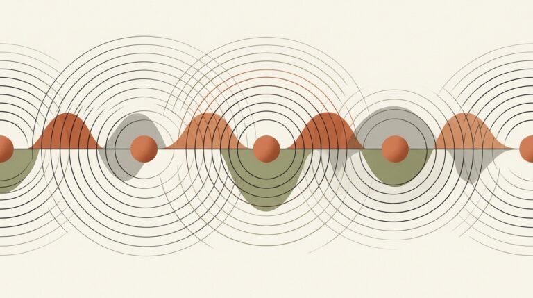 Acoustic sentiment wave harmonics and trust resonance spheres illustration in Claude editorial style